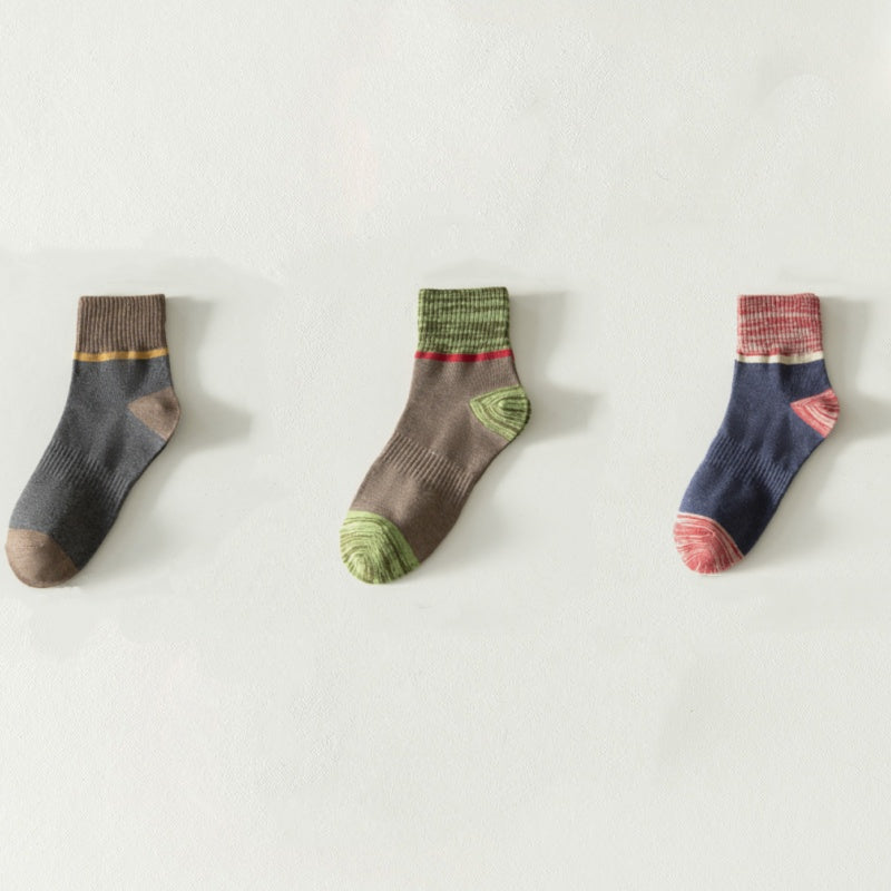 Chaussettes confortables et respirantes à contraste de couleurs pour hommes