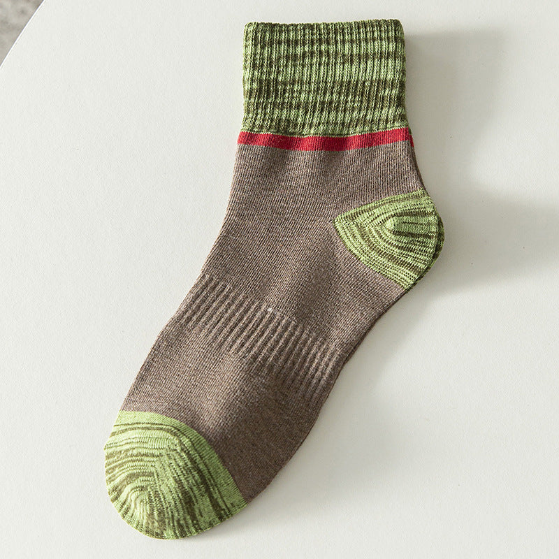 Chaussettes confortables et respirantes à contraste de couleurs pour hommes