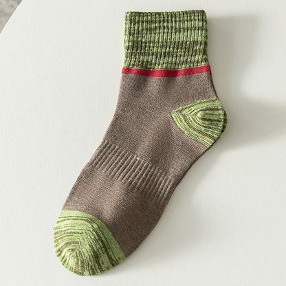Chaussettes confortables et respirantes à contraste de couleurs pour hommes