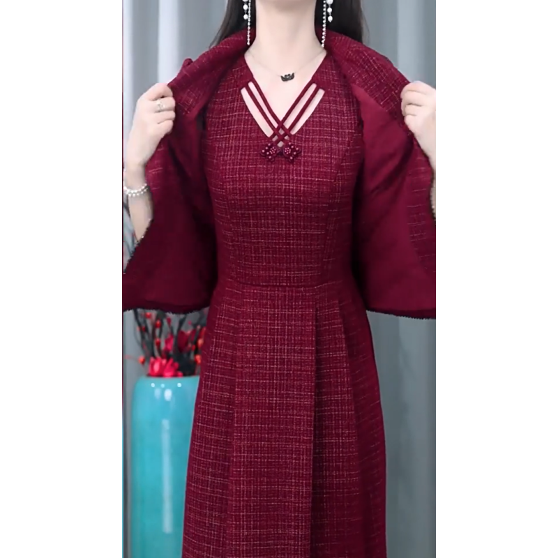 Ensemble 2 Pièces : Blazer Tendance et Robe Sans Manches pour Femme