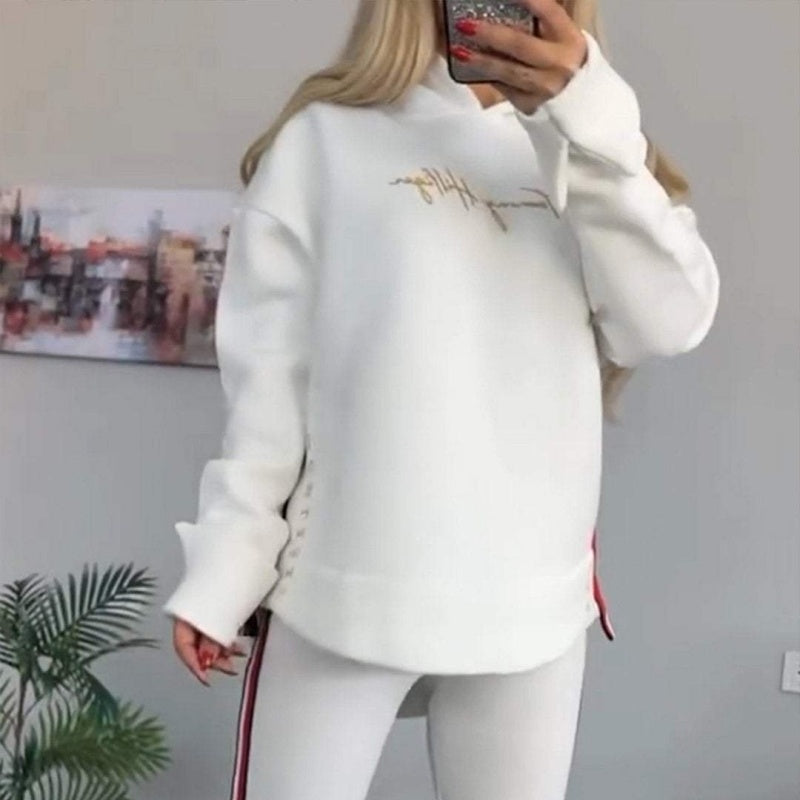 🔥2025 Nouvel Arrivage - 75% DE RÉDUCTION🎉Top et pantalon à capuche décontracté à rayures et à manches longues pour femmes