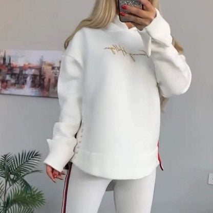 🔥2025 Nouvel Arrivage - 75% DE RÉDUCTION🎉Top et pantalon à capuche décontracté à rayures et à manches longues pour femmes
