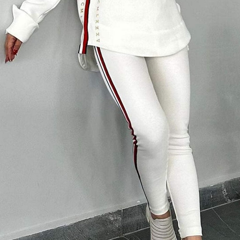 🔥2025 Nouvel Arrivage - 75% DE RÉDUCTION🎉Top et pantalon à capuche décontracté à rayures et à manches longues pour femmes