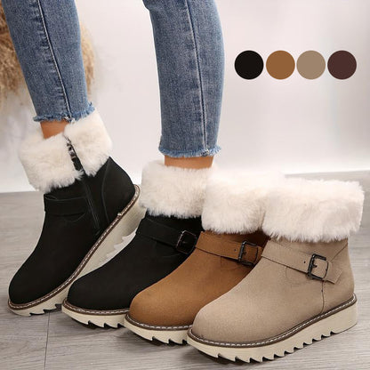 Bottes de Neige Chaudes à Fermeture Éclair pour Femmes