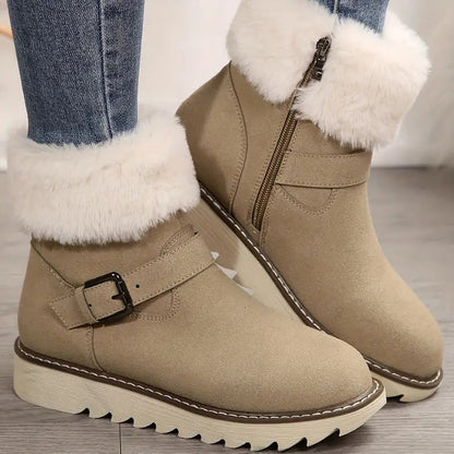 Bottes de Neige Chaudes à Fermeture Éclair pour Femmes