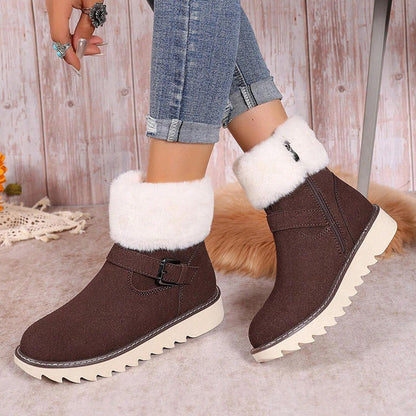 Bottes de Neige Chaudes à Fermeture Éclair pour Femmes