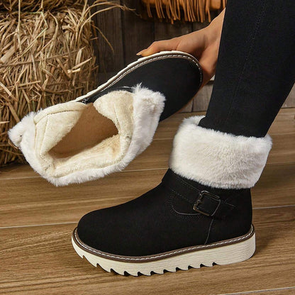 Bottes de Neige Chaudes à Fermeture Éclair pour Femmes