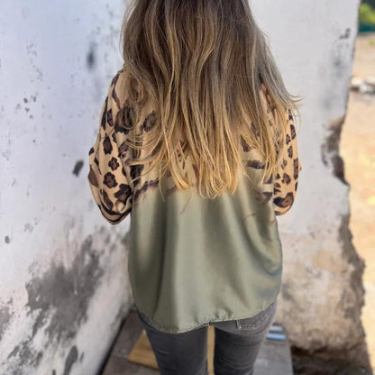 Chemis à Imprimé Léopard avec Fermeture Boutonnée pour  Femmes