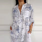 💕Chemise imprimée à col fleuri debout pour femmes