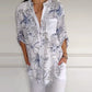 💕Chemise imprimée à col fleuri debout pour femmes
