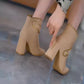 Bottes de Cheville à la Mode avec Fermeture Éclair pour Femmes