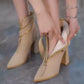 Bottes de Cheville à la Mode avec Fermeture Éclair pour Femmes