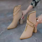 Bottes de Cheville à la Mode avec Fermeture Éclair pour Femmes