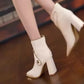 Bottes de Cheville à la Mode avec Fermeture Éclair pour Femmes