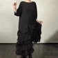Robe fluide oversize à volants et superpositions