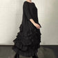 Robe fluide oversize à volants et superpositions