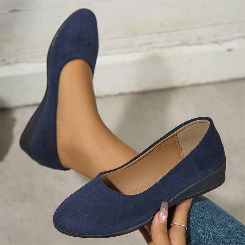 Chaussures élégantes et légères à talon compensé bas antidérapant