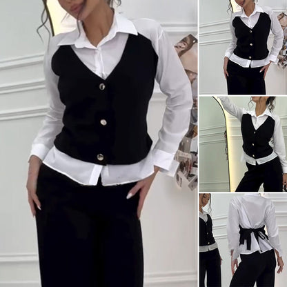 💕Ensemble chemise et pantalon en similicuir pour femme 💗Livraison gratuite💗