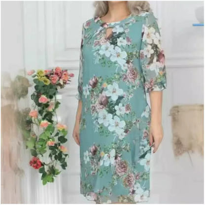 Robe mi-longue à imprimé floral pour femme