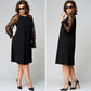 Robe tunique noire ample à manches en résille