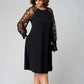 Robe tunique noire ample à manches en résille