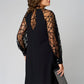 Robe tunique noire ample à manches en résille