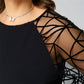 Robe tunique noire ample à manches en résille