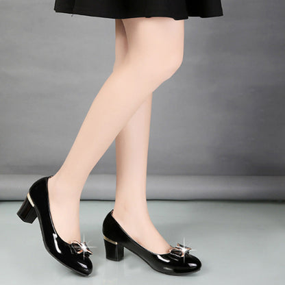 Chaussures à Talon Haut avec Nœud Brillant pour Femmes