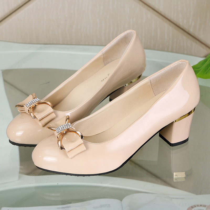Chaussures à Talon Haut avec Nœud Brillant pour Femmes
