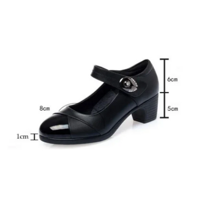 Chaussures orthopédiques en cuir à semelle souple et bouton diamant pour femmes【Confortable, antidérapant】