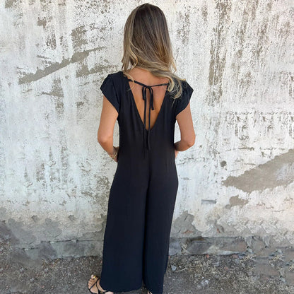 🔥Printemps 52% de réduction✨Combinaison à col en V et imprimé léopard pour femme