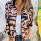 Veste bomber zippée à imprimé zèbre pour femme en automne