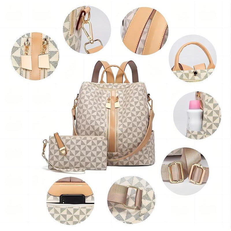 💜59 % DE RÉDUCTION 💜Combinaison élégante de sac à dos et de sac à main de grande capacité【Livraison gratuite】