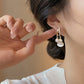 Boucles d'Oreilles en Pierre d'Œil de Chat et Perle