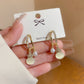 Boucles d'Oreilles en Pierre d'Œil de Chat et Perle