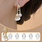 Boucles d'Oreilles en Pierre d'Œil de Chat et Perle