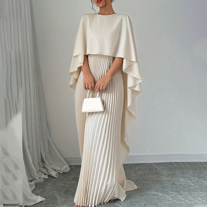 Robe Élégante Plissée Unique à Ourlet Irrégulier