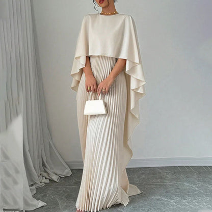 Robe Élégante Plissée Unique à Ourlet Irrégulier
