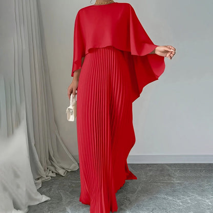 Robe Élégante Plissée Unique à Ourlet Irrégulier