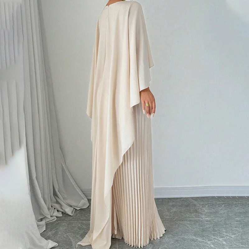 Robe Élégante Plissée Unique à Ourlet Irrégulier