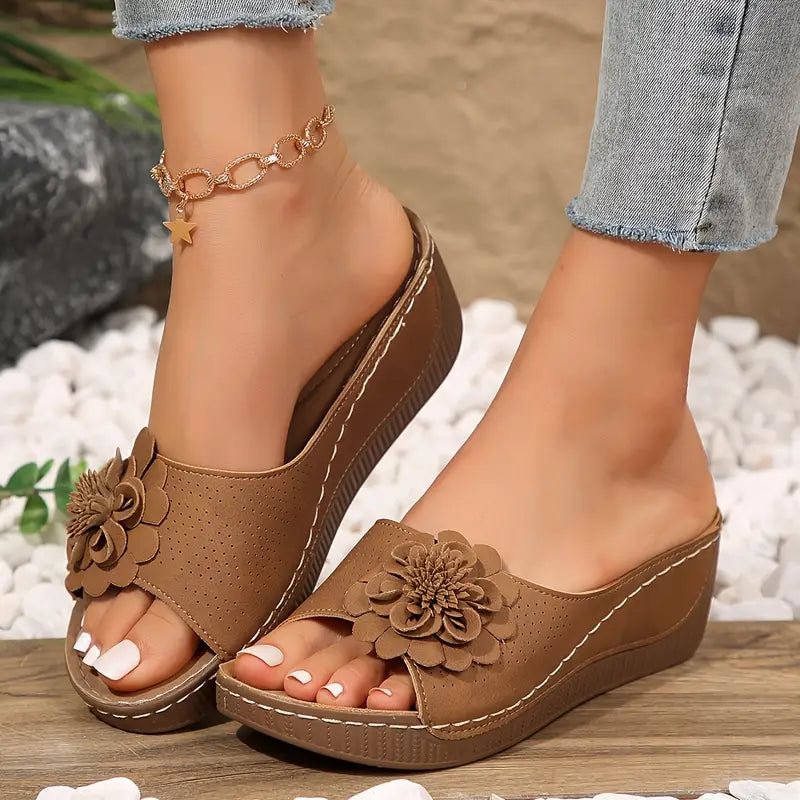🔥Nouvelle vente à moitié prix🔥🌸Sandales à enfiler Comfort Flower pour femmes
