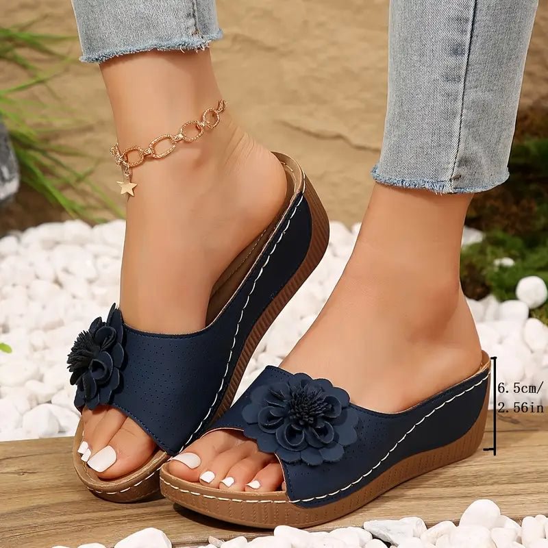 🔥Nouvelle vente à moitié prix🔥🌸Sandales à enfiler Comfort Flower pour femmes