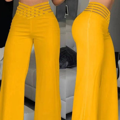 🍃Pantalon décontracté à taille haute et jambes larges pour femme