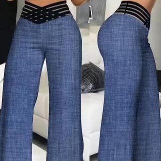 🍃Pantalon décontracté à taille haute et jambes larges pour femme