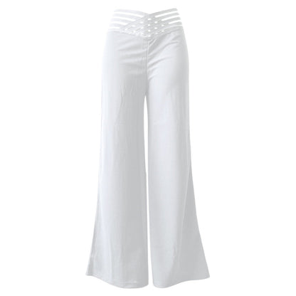 🍃Pantalon décontracté à taille haute et jambes larges pour femme