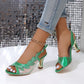 Talons aiguilles en maille et strass pour femmes