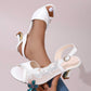 Talons aiguilles en maille et strass pour femmes