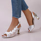 Talons aiguilles en maille et strass pour femmes