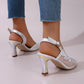 Talons aiguilles en maille et strass pour femmes