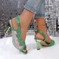 Talons aiguilles en maille et strass pour femmes